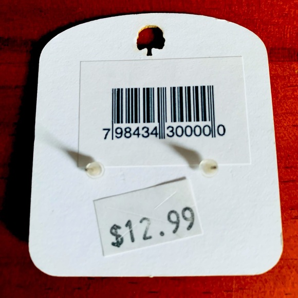 NWT Patriotic Stars & Stripes Pierced Earrings Made From Wood, 4 th of July Gift - Picture 2 of 2